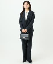 F1BGD39150 MK MICHEL KLEIN(小さいサイズ)(メゾン ドゥ サンク) 【小さいサイズ】ミニトライアングル幾何柄ブラウス/接触冷感/UVカット/洗濯機で洗える ネイビー