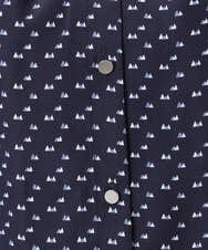 F1BGD39150 MK MICHEL KLEIN(小さいサイズ)(メゾン ドゥ サンク) 【小さいサイズ】ミニトライアングル幾何柄ブラウス/接触冷感/UVカット/洗濯機で洗える アイボリー