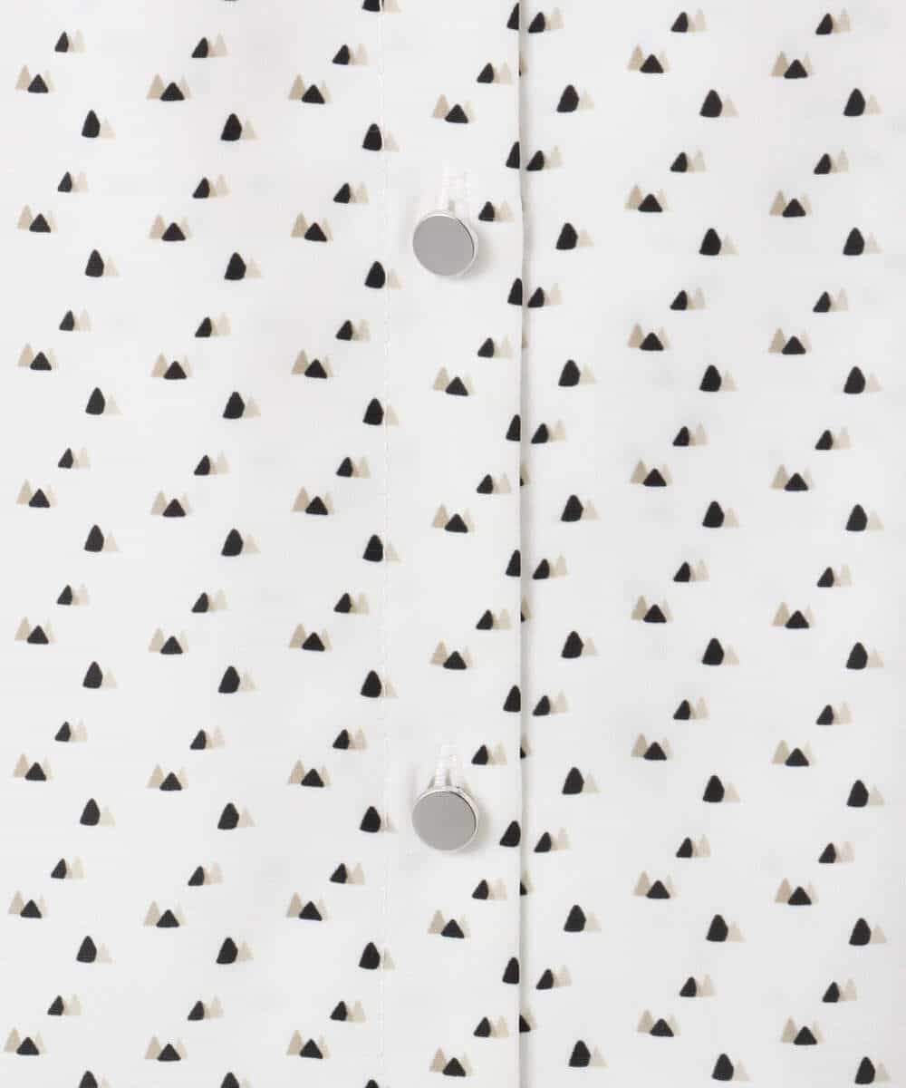 F1BGD39150 MK MICHEL KLEIN(小さいサイズ)(メゾン ドゥ サンク) 【小さいサイズ】ミニトライアングル幾何柄ブラウス/接触冷感/UVカット/洗濯機で洗える アイボリー