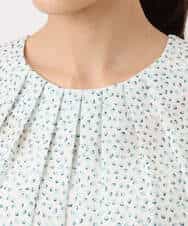 F1BGD42150 MK MICHEL KLEIN(小さいサイズ)(メゾン ドゥ サンク) 【小さいサイズ】フラワーモチーフプリントブラウス/接触冷感/UVカット/洗濯機で洗える アイボリー