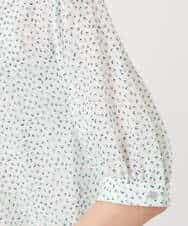 F1BGD42150 MK MICHEL KLEIN(小さいサイズ)(メゾン ドゥ サンク) 【小さいサイズ】フラワーモチーフプリントブラウス/接触冷感/UVカット/洗濯機で洗える アイボリー