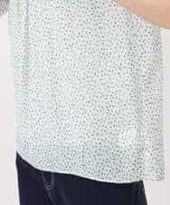 F1BGD42150 MK MICHEL KLEIN(小さいサイズ)(メゾン ドゥ サンク) 【小さいサイズ】フラワーモチーフプリントブラウス/接触冷感/UVカット/洗濯機で洗える アイボリー