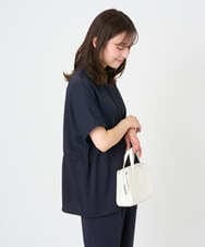 F1BGD44160 MK MICHEL KLEIN(小さいサイズ)(メゾン ドゥ サンク) 【小さいサイズ】[UVカット/接触冷感/防シワ/通気性/洗濯機で洗える]バンドカラーブラウス ベージュ