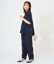 F1BGD44160 MK MICHEL KLEIN(小さいサイズ)(メゾン ドゥ サンク) 【小さいサイズ】[UVカット/接触冷感/防シワ/通気性/洗濯機で洗える]バンドカラーブラウス ベージュ