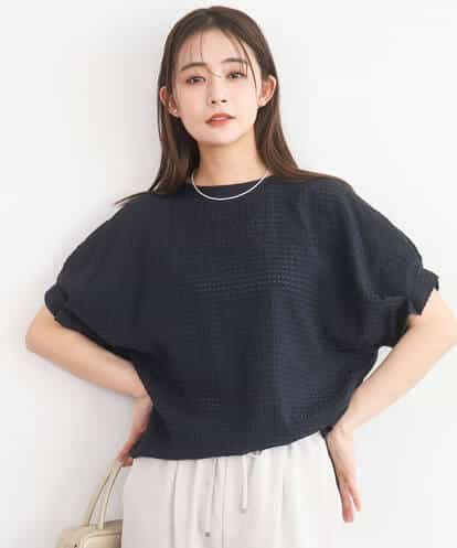 F1BGD45160 MK MICHEL KLEIN(小さいサイズ) 【小さいサイズ】[洗える]シアーチェック柄タックスリーブブラウス