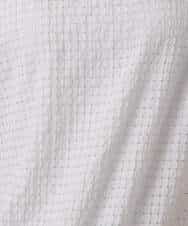 F1BGD45160 MK MICHEL KLEIN(小さいサイズ)(メゾン ドゥ サンク) 【小さいサイズ】[洗える]シアーチェック柄タックスリーブブラウス ライトグレー