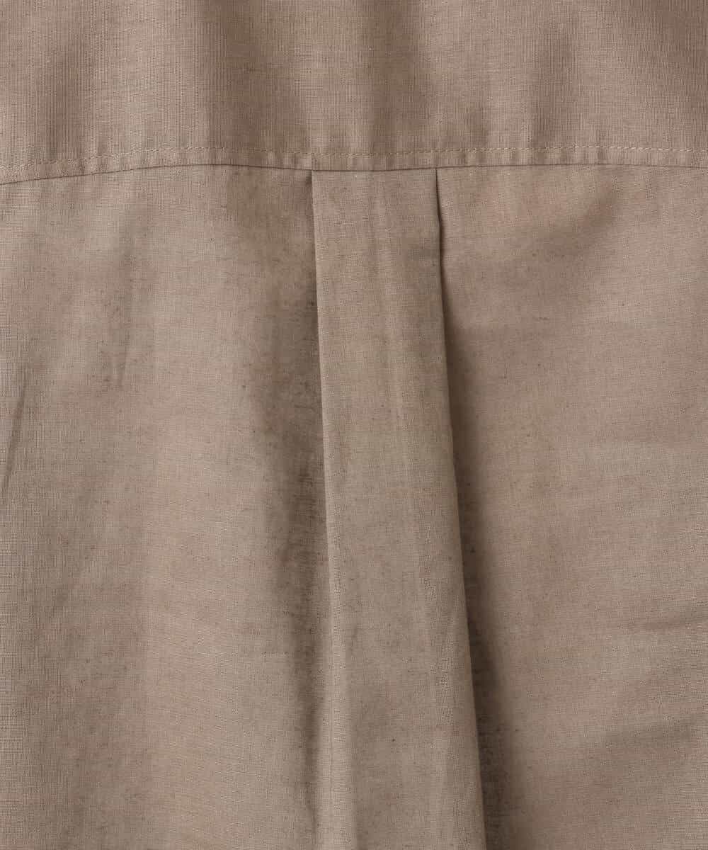 F1BGD47150 MK MICHEL KLEIN(小さいサイズ)(メゾン ドゥ サンク) 【小さいサイズ】リネン混カラーシャツブラウス/接触冷感/洗える ブラウン