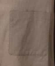 F1BGD47150 MK MICHEL KLEIN(小さいサイズ)(メゾン ドゥ サンク) 【小さいサイズ】リネン混カラーシャツブラウス/接触冷感/洗える ブラウン