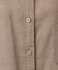 F1BGD47150 MK MICHEL KLEIN(小さいサイズ)(メゾン ドゥ サンク) 【小さいサイズ】リネン混カラーシャツブラウス/接触冷感/洗える ブラウン