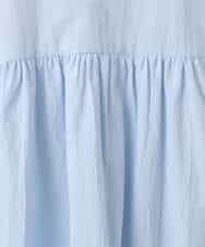 F1BGD48180 MK MICHEL KLEIN(小さいサイズ)(メゾン ドゥ サンク) 【小さいサイズ】コットンピンタックチュニックブラウス/洗える ライトブルー