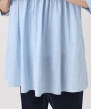 F1BGD48180 MK MICHEL KLEIN(小さいサイズ)(メゾン ドゥ サンク) 【小さいサイズ】コットンピンタックチュニックブラウス/洗える ライトブルー