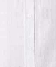 F1BGD50160 MK MICHEL KLEIN(小さいサイズ)(メゾン ドゥ サンク) 【小さいサイズ】[洗える]ストライプレース五分袖シャツブラウス ブルー