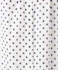 F1BGD51150 MK MICHEL KLEIN(小さいサイズ)(メゾン ドゥ サンク) 【小さいサイズ】[UVカット/接触冷感/洗濯機で洗える]フレアスリーブ幾何柄ブラウス ネイビー