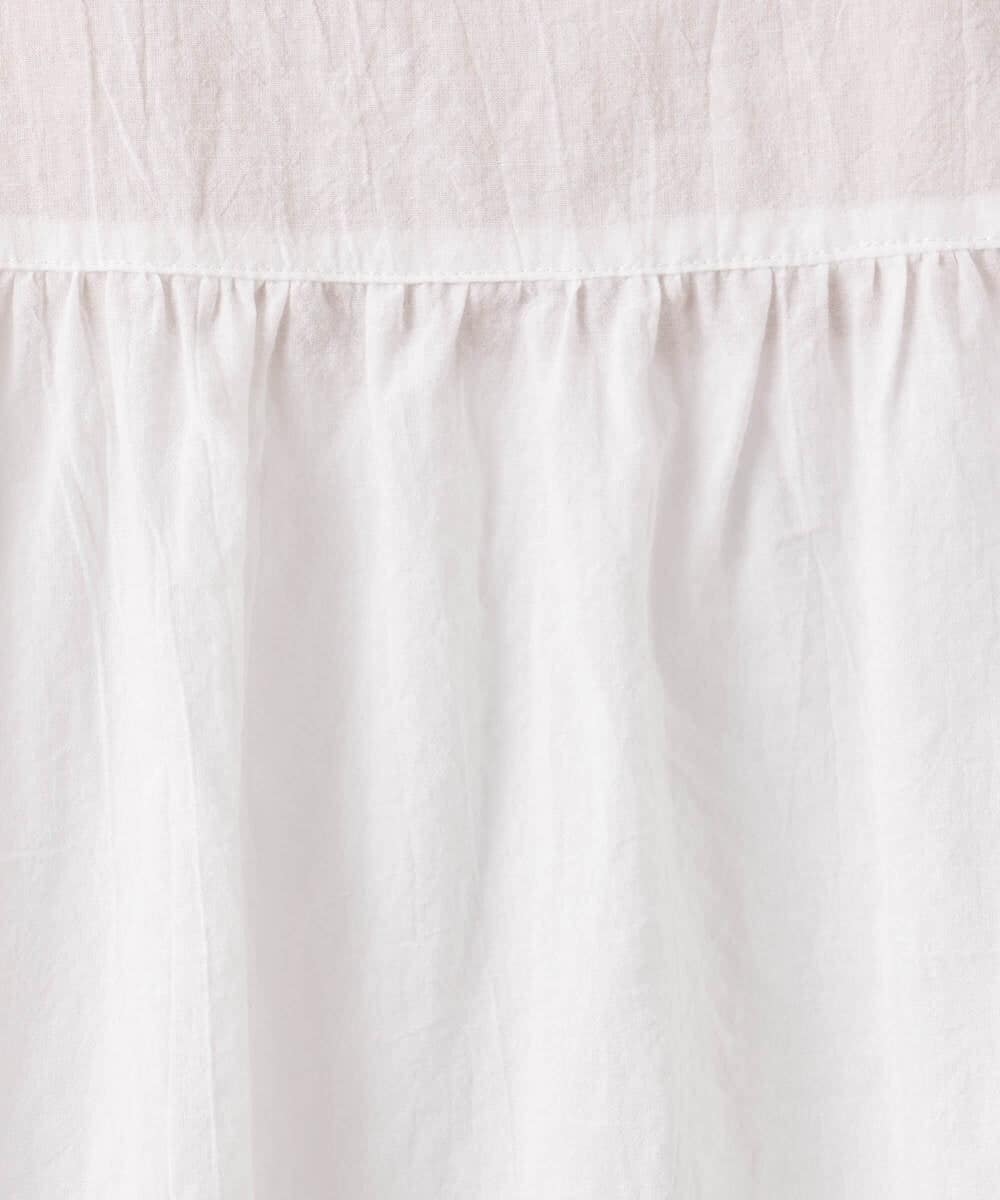 F1BGD52170 MK MICHEL KLEIN(小さいサイズ)(メゾン ドゥ サンク) 【小さいサイズ】[洗える]ハンドスモッキングブラウス ホワイト