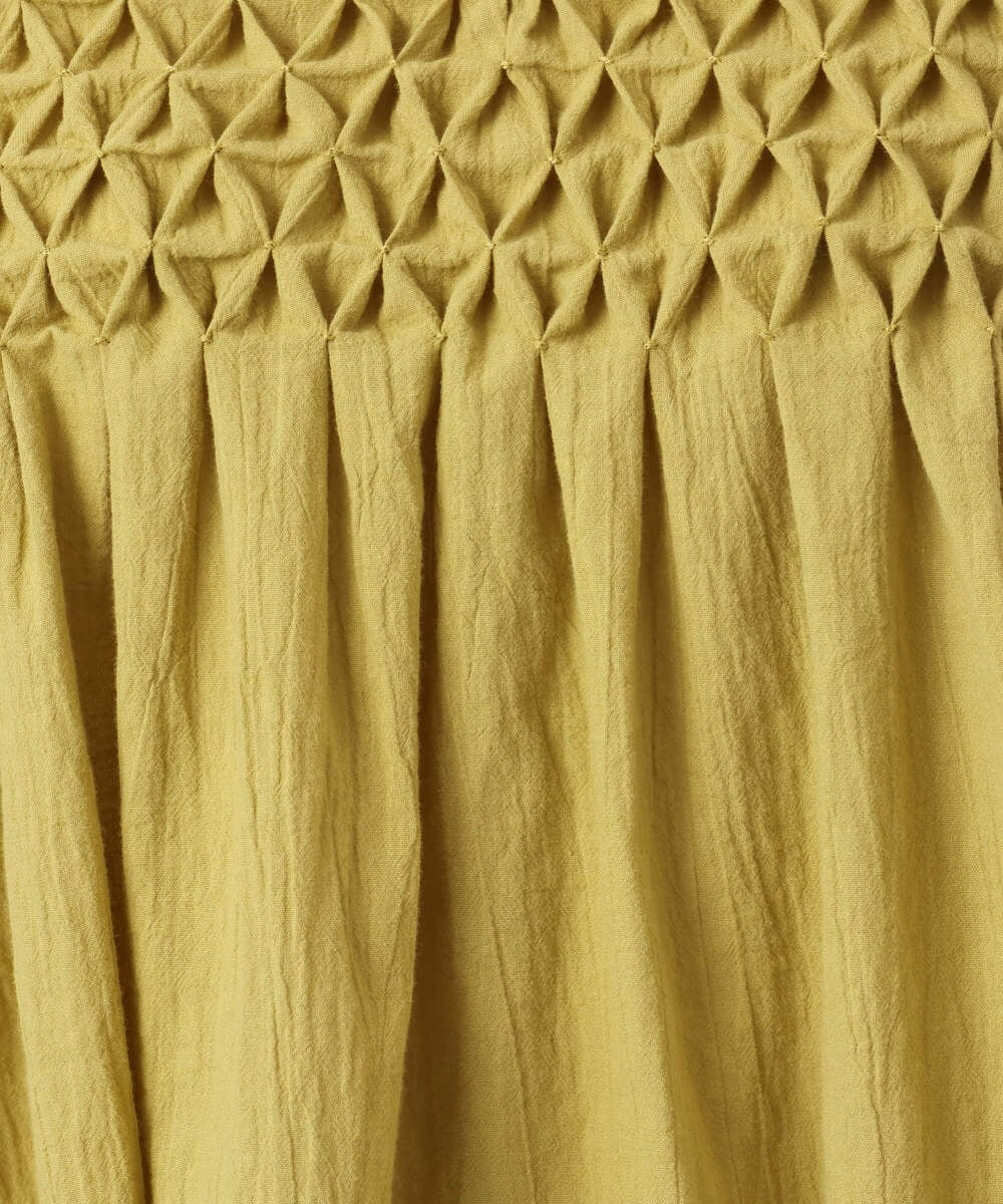 F1BGD52170 MK MICHEL KLEIN(小さいサイズ)(メゾン ドゥ サンク) 【小さいサイズ】[洗える]ハンドスモッキングブラウス ホワイト