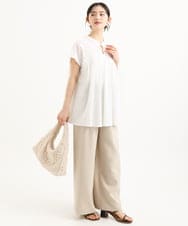 F1BGD52170 MK MICHEL KLEIN(小さいサイズ)(メゾン ドゥ サンク) 【小さいサイズ】[洗える]ハンドスモッキングブラウス ホワイト