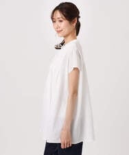 F1BGD52170 MK MICHEL KLEIN(小さいサイズ)(メゾン ドゥ サンク) 【小さいサイズ】[洗える]ハンドスモッキングブラウス ホワイト