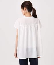 F1BGD52170 MK MICHEL KLEIN(小さいサイズ)(メゾン ドゥ サンク) 【小さいサイズ】[洗える]ハンドスモッキングブラウス ホワイト