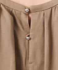 F1BGD53140 MK MICHEL KLEIN(小さいサイズ)(メゾン ドゥ サンク) 【小さいサイズ】[UVカット/接触冷感/洗える]サテン フロントタックデザインブラウス ベージュ