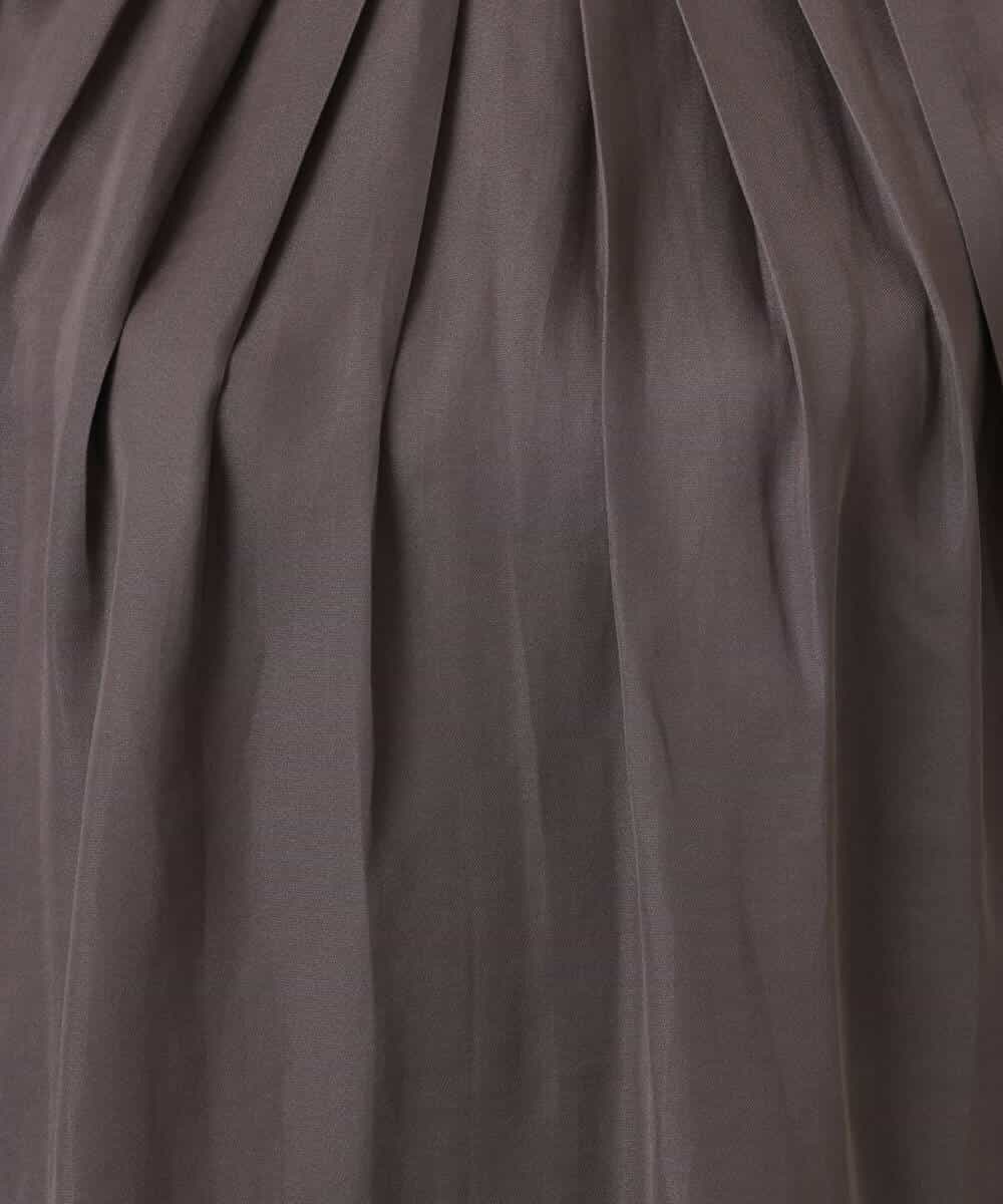 F1BGD53140 MK MICHEL KLEIN(小さいサイズ)(メゾン ドゥ サンク) 【小さいサイズ】[UVカット/接触冷感/洗える]サテン フロントタックデザインブラウス ベージュ