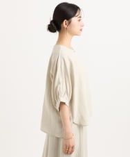 F1BGD55150 MK MICHEL KLEIN(小さいサイズ)(メゾン ドゥ サンク) 【小さいサイズ】[UVカット/接触冷感/洗える]ボリュームスリーブブラウス ベージュ