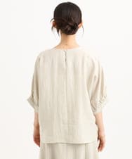 F1BGD55150 MK MICHEL KLEIN(小さいサイズ)(メゾン ドゥ サンク) 【小さいサイズ】[UVカット/接触冷感/洗える]ボリュームスリーブブラウス ベージュ