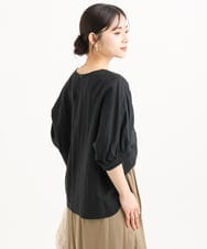 F1BGD55150 MK MICHEL KLEIN(小さいサイズ)(メゾン ドゥ サンク) 【小さいサイズ】[UVカット/接触冷感/洗える]ボリュームスリーブブラウス ベージュ