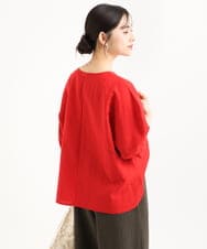 F1BGD55150 MK MICHEL KLEIN(小さいサイズ)(メゾン ドゥ サンク) 【小さいサイズ】[UVカット/接触冷感/洗える]ボリュームスリーブブラウス ベージュ