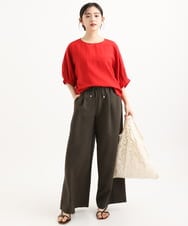 F1BGD55150 MK MICHEL KLEIN(小さいサイズ)(メゾン ドゥ サンク) 【小さいサイズ】[UVカット/接触冷感/洗える]ボリュームスリーブブラウス ベージュ