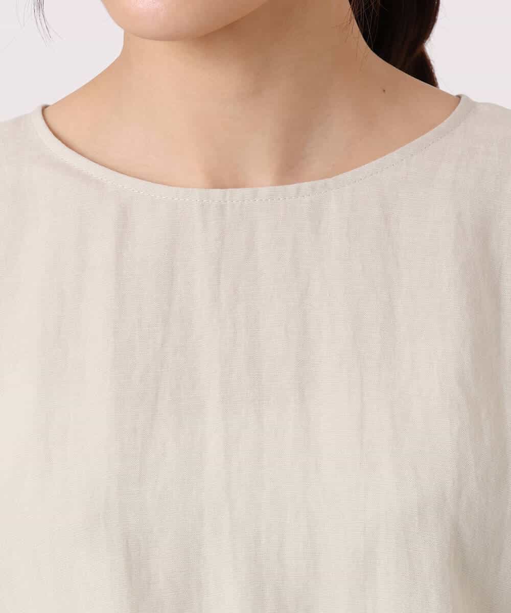 F1BGD55150 MK MICHEL KLEIN(小さいサイズ)(メゾン ドゥ サンク) 【小さいサイズ】[UVカット/接触冷感/洗える]ボリュームスリーブブラウス ベージュ