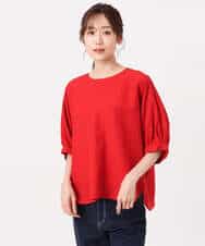 F1BGD55150 MK MICHEL KLEIN(小さいサイズ)(メゾン ドゥ サンク) 【小さいサイズ】[UVカット/接触冷感/洗える]ボリュームスリーブブラウス ベージュ