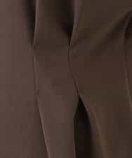 F1BGD56160 MK MICHEL KLEIN(小さいサイズ)(メゾン ドゥ サンク) 【小さいサイズ】[洗える]リネンライクストレッチ ウエストタックデザイン襟付きブラウス ブラウン