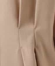 F1BGD56160 MK MICHEL KLEIN(小さいサイズ)(メゾン ドゥ サンク) 【小さいサイズ】[洗える]リネンライクストレッチ ウエストタックデザイン襟付きブラウス ブラウン