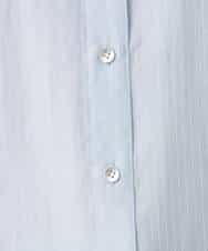 F1BGD57150 MK MICHEL KLEIN(小さいサイズ)(メゾン ドゥ サンク) 【小さいサイズ】[接触冷感/洗える]ドビーストライプ柄シアーシャツブラウス ライトブルー