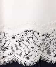 F1BGD59150 MK MICHEL KLEIN(小さいサイズ)(メゾン ドゥ サンク) 【小さいサイズ】[UVカット/接触冷感/洗える]ストレッチ 裾レース半袖ブラウス ブラック