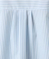 F1BGE27140 MK MICHEL KLEIN(小さいサイズ)(メゾン ドゥ サンク) 【小さいサイズ】コットン混ベーシックシャツ（ストライプ）/接触冷感/防シワ/洗濯機で洗える ライトブルー
