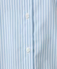 F1BGE27140 MK MICHEL KLEIN(小さいサイズ)(メゾン ドゥ サンク) 【小さいサイズ】コットン混ベーシックシャツ（ストライプ）/接触冷感/防シワ/洗濯機で洗える ライトブルー