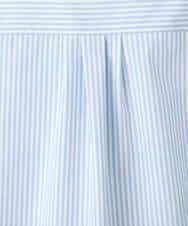 F1BGE27140 MK MICHEL KLEIN(小さいサイズ)(メゾン ドゥ サンク) 【小さいサイズ】コットン混ベーシックシャツ（ストライプ）/接触冷感/防シワ/洗濯機で洗える ライトブルー