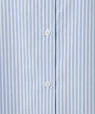 F1BGE27140 MK MICHEL KLEIN(小さいサイズ)(メゾン ドゥ サンク) 【小さいサイズ】コットン混ベーシックシャツ（ストライプ）/接触冷感/防シワ/洗濯機で洗える ライトブルー