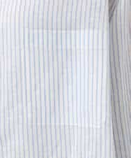 F1BGE47150 MK MICHEL KLEIN(小さいサイズ)(メゾン ドゥ サンク) 【小さいサイズ】リネン混ストライプシャツブラウス/接触冷感/洗える ライトブルー