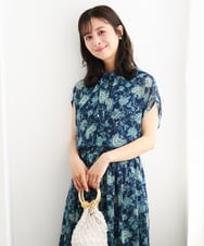 小さいサイズ】[洗濯機で洗える]前後2way/更紗プリント花柄シフォン