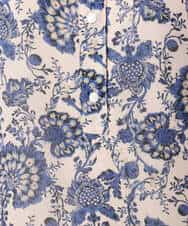 F1BGF05140 MK MICHEL KLEIN(小さいサイズ)(メゾン ドゥ サンク) 【小さいサイズ】[洗濯機で洗える]前後2way/更紗プリント花柄シフォンブラウス ベージュ