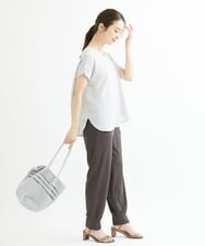 F1BGS16100 MK MICHEL KLEIN(小さいサイズ)(メゾン ドゥ サンク) 【小さいサイズ】シフォンTブラウス/洗える ピンクベージュ