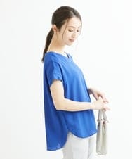 F1BGS16100 MK MICHEL KLEIN(小さいサイズ)(メゾン ドゥ サンク) 【小さいサイズ】シフォンTブラウス/洗える ピンクベージュ