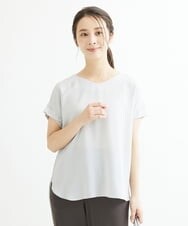 F1BGS16100 MK MICHEL KLEIN(小さいサイズ)(メゾン ドゥ サンク) 【小さいサイズ】シフォンTブラウス/洗える ピンクベージュ