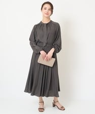 F1BGV31140 MK MICHEL KLEIN(小さいサイズ)(メゾン ドゥ サンク) 【小さいサイズ】前後2wayボウタイブラウス/接触冷感/洗える イエロー