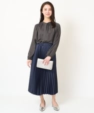 F1BGV31140 MK MICHEL KLEIN(小さいサイズ)(メゾン ドゥ サンク) 【小さいサイズ】前後2wayボウタイブラウス/接触冷感/洗える イエロー