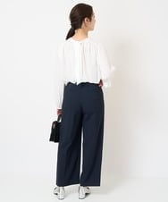 F1BGV31140 MK MICHEL KLEIN(小さいサイズ)(メゾン ドゥ サンク) 【小さいサイズ】前後2wayボウタイブラウス/接触冷感/洗える イエロー