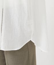 F1BGV51150 MK MICHEL KLEIN(小さいサイズ)(メゾン ドゥ サンク) 【小さいサイズ】ピンタックデザインシアーコットンブラウス/洗える ピンク