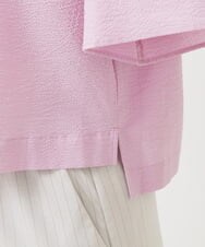 F1BGV56130 MK MICHEL KLEIN(小さいサイズ)(メゾン ドゥ サンク) 【小さいサイズ】コットンサッカーフレアスリーブショート丈ブラウス/洗える ピンク
